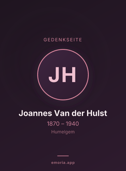 Gedenkportrait von Joannes Van der Hulst