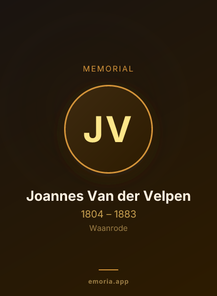 Memorial portrait of Joannes Van der Velpen