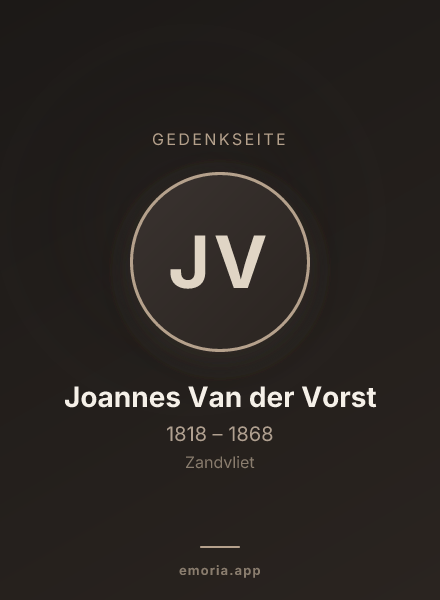 Gedenkportrait von Joannes Van der Vorst