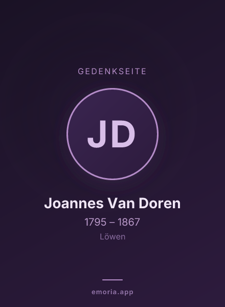 Gedenkportrait von Joannes Van Doren