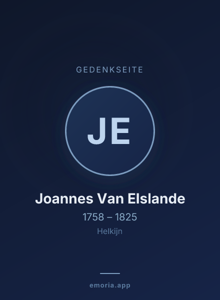 Gedenkportrait von Joannes Van Elslande