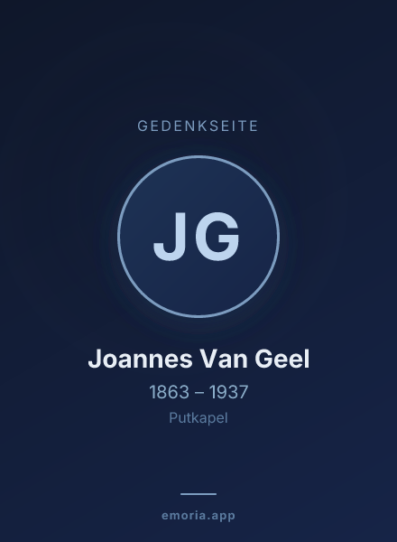 Gedenkportrait von Joannes Van Geel
