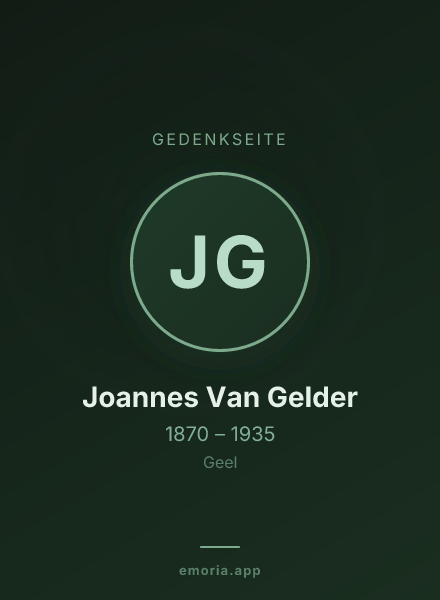 Gedenkportrait von Joannes Van Gelder