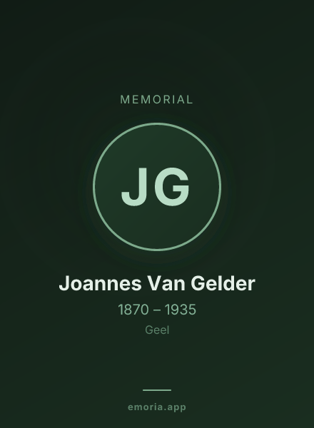 Memorial portrait of Joannes Van Gelder