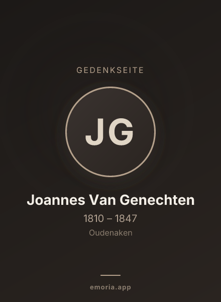 Gedenkportrait von Joannes Van Genechten