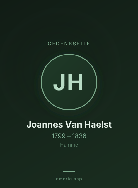 Gedenkportrait von Joannes Van Haelst