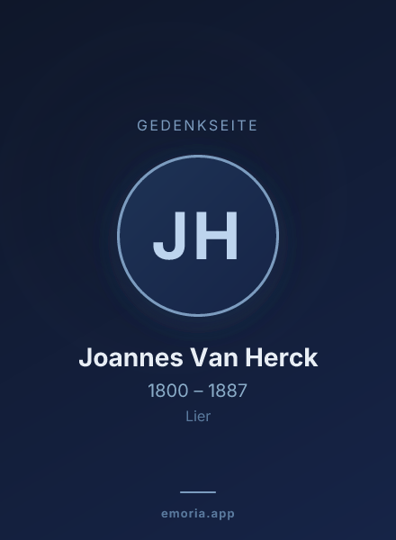Gedenkportrait von Joannes Van Herck