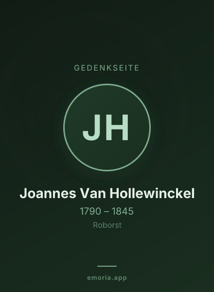 Gedenkportrait von Joannes Van Hollewinckel