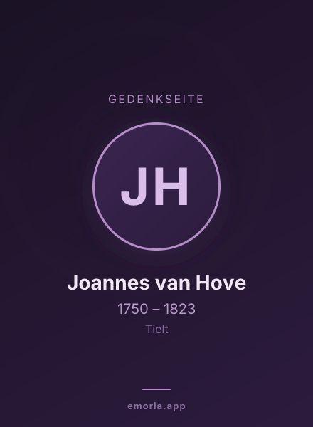 Gedenkportrait von Joannes van Hove