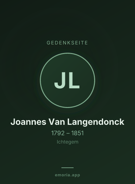 Gedenkportrait von Joannes Van Langendonck