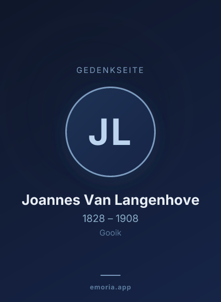 Gedenkportrait von Joannes Van Langenhove