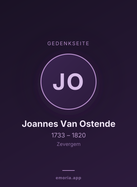 Gedenkportrait von Joannes Van Ostende