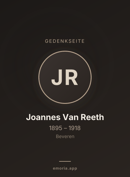Gedenkportrait von Joannes Van Reeth