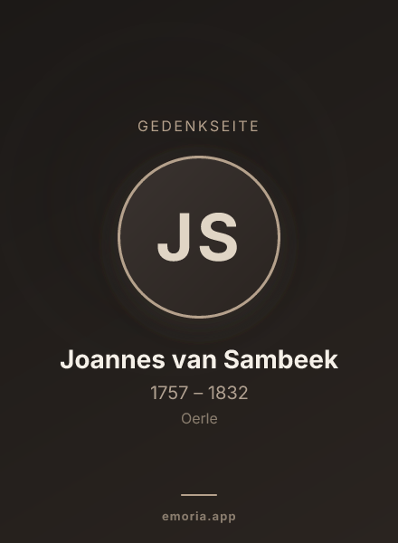 Gedenkportrait von Joannes van Sambeek