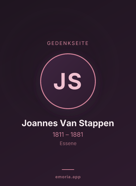 Gedenkportrait von Joannes Van Stappen