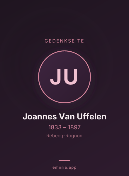 Gedenkportrait von Joannes Van Uffelen