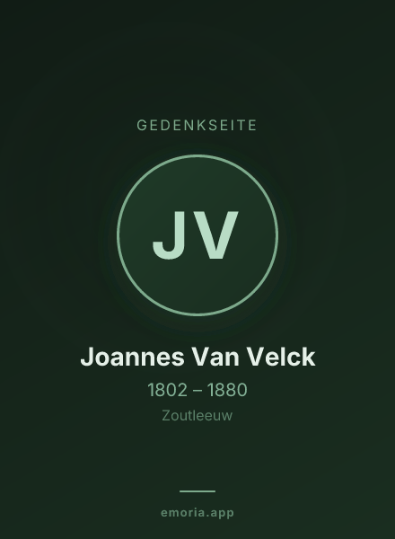 Gedenkportrait von Joannes Van Velck