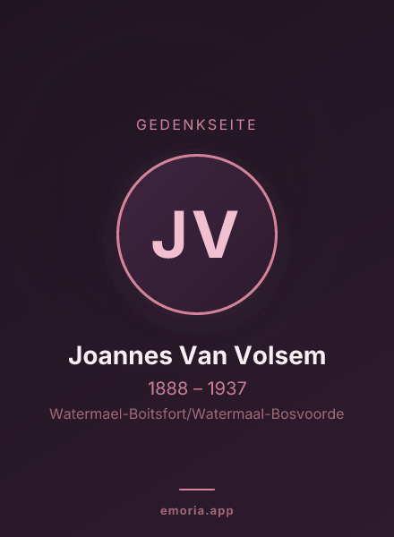 Gedenkportrait von Joannes Van Volsem