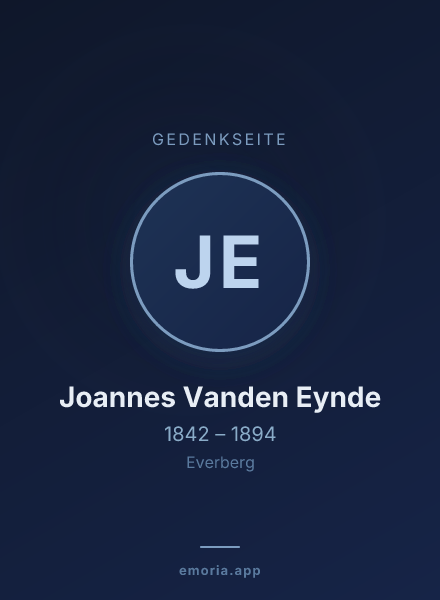 Gedenkportrait von Joannes Vanden Eynde