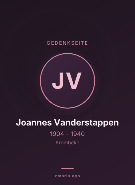Gedenkportrait von Joannes Vanderstappen