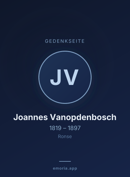 Gedenkportrait von Joannes Vanopdenbosch