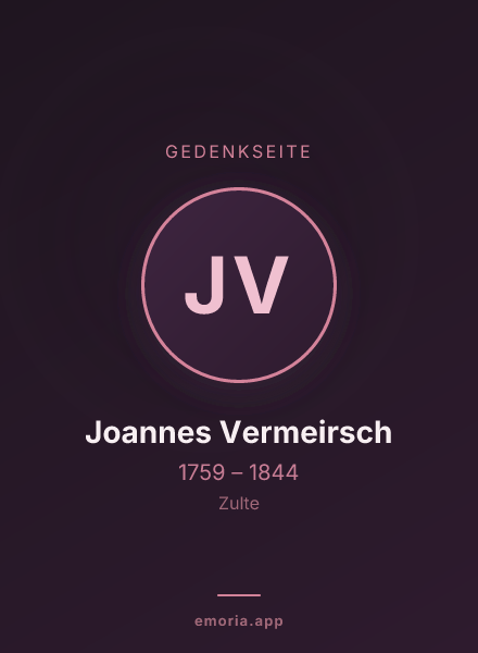 Gedenkportrait von Joannes Vermeirsch