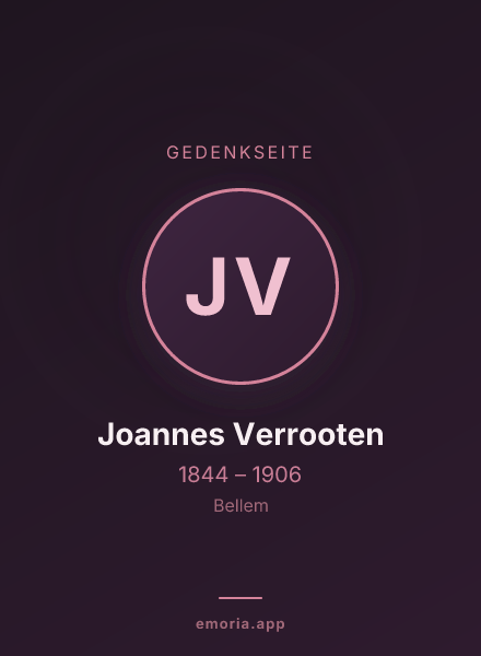 Gedenkportrait von Joannes Verrooten