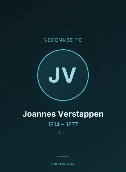 Gedenkportrait von Joannes Verstappen