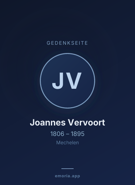 Gedenkportrait von Joannes Vervoort