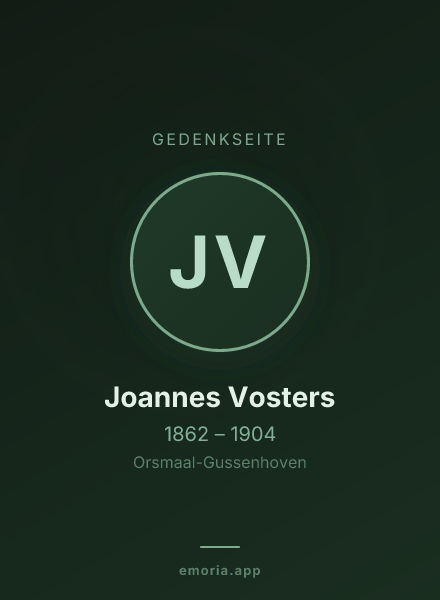 Gedenkportrait von Joannes Vosters