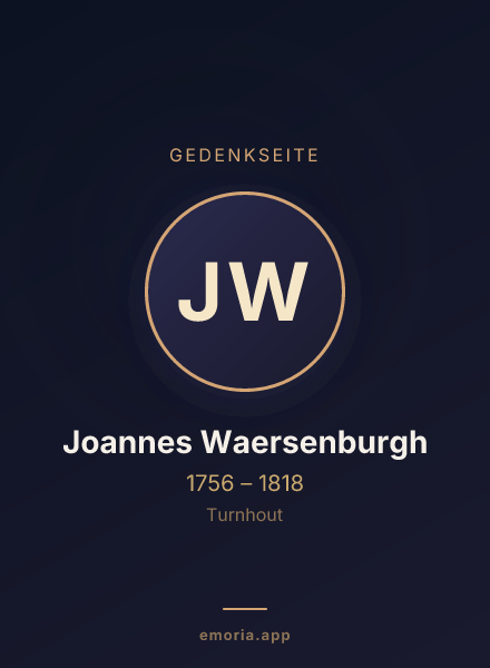 Gedenkportrait von Joannes Waersenburgh