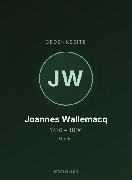 Gedenkportrait von Joannes Wallemacq