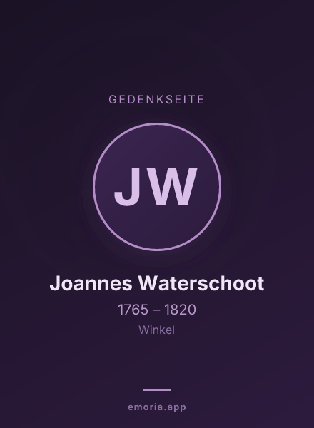 Gedenkportrait von Joannes Waterschoot