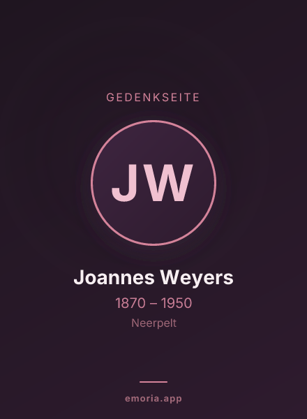 Gedenkportrait von Joannes Weyers