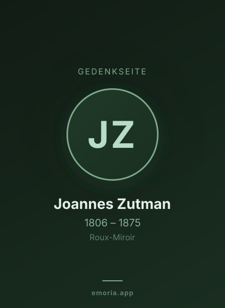 Gedenkportrait von Joannes Zutman