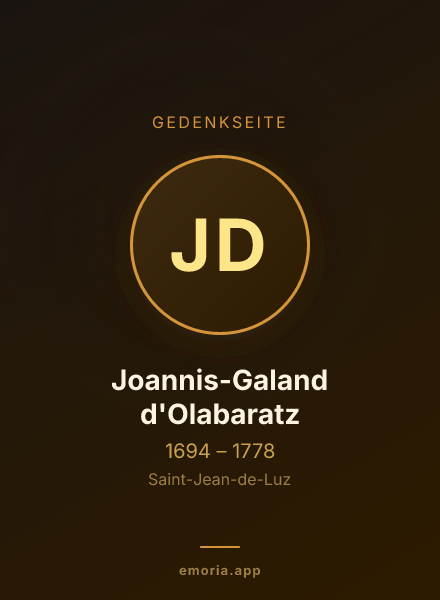 Gedenkportrait von Joannis-Galand d'Olabaratz