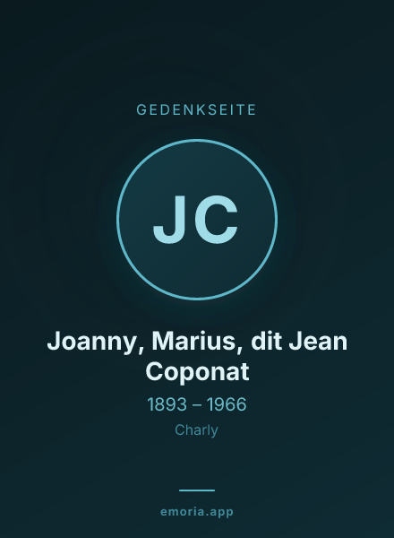 Gedenkportrait von Joanny, Marius, dit Jean Coponat