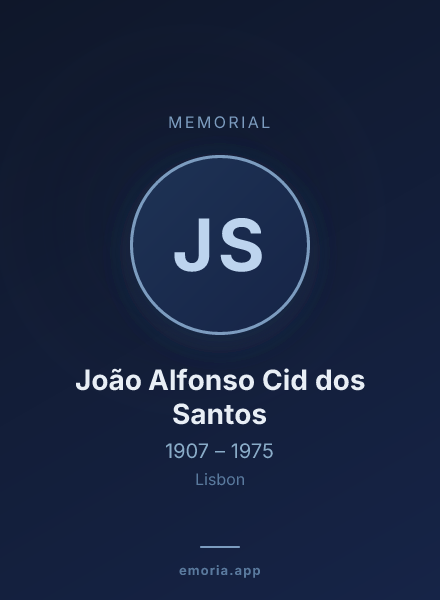 Memorial portrait of João Alfonso Cid dos Santos