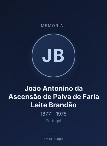Memorial portrait of João Antonino da Ascensão de Paiva de Faria Leite Brandão