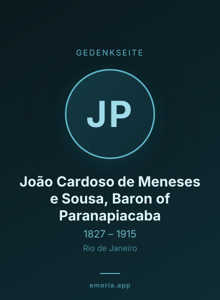 Gedenkportrait von João Cardoso de Meneses e Sousa, Baron of Paranapiacaba