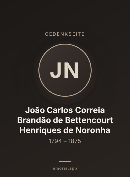 Gedenkportrait von João Carlos Correia Brandão de Bettencourt Henriques de Noronha