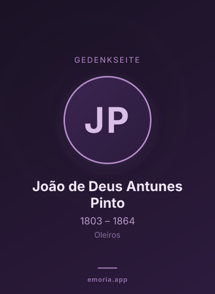 Gedenkportrait von João de Deus Antunes Pinto
