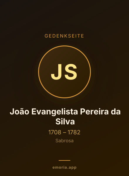 Gedenkportrait von João Evangelista Pereira da Silva