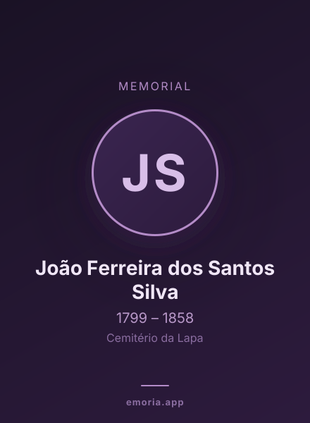 Memorial portrait of João Ferreira dos Santos Silva