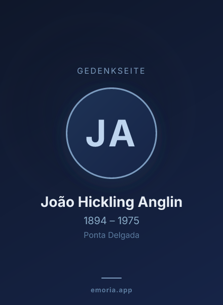 Gedenkportrait von João Hickling Anglin