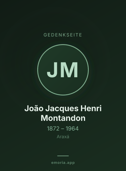 Gedenkportrait von João Jacques Henri Montandon