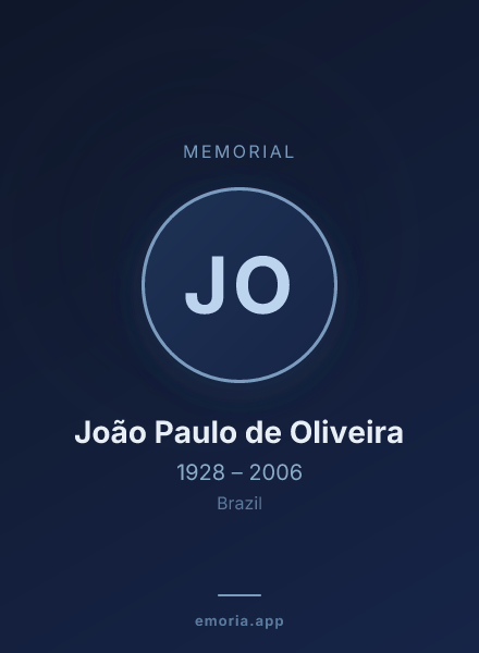 Memorial portrait of João Paulo de Oliveira