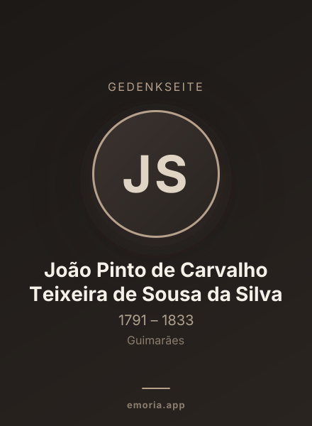 Gedenkportrait von João Pinto de Carvalho Teixeira de Sousa da Silva