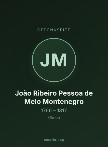 Gedenkportrait von João Ribeiro Pessoa de Melo Montenegro