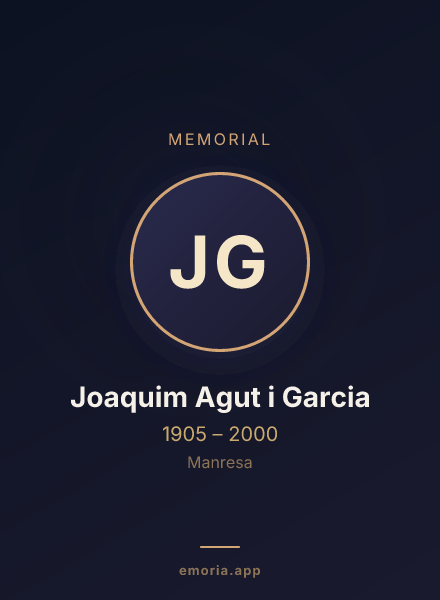 Memorial portrait of Joaquim Agut i Garcia